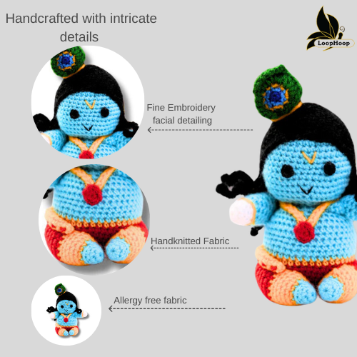 Handmade Crochet Ladoo Gopal  Toy