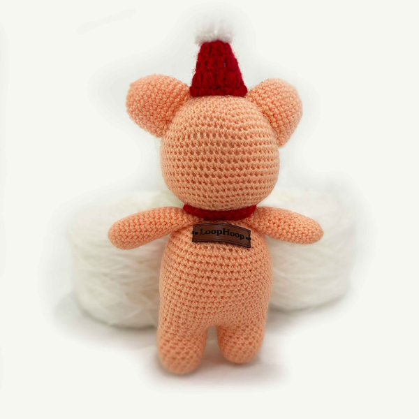 Crochet Handmade Love Peach Teddy Toy