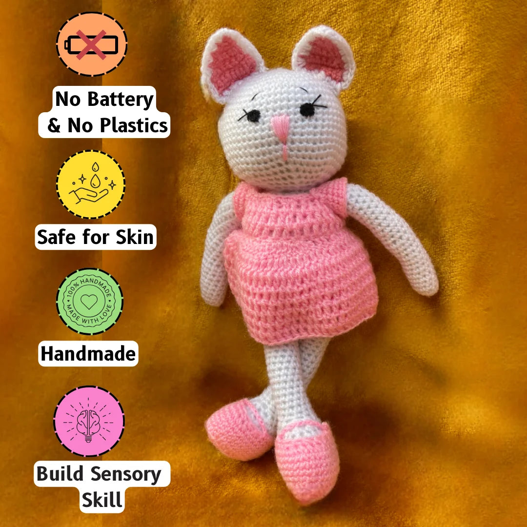 Crochet Handmade Pink Kitty Toy