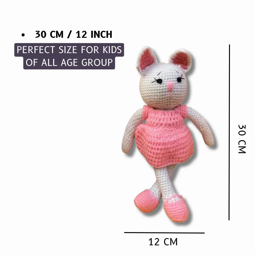 Crochet Handmade Pink Kitty Toy