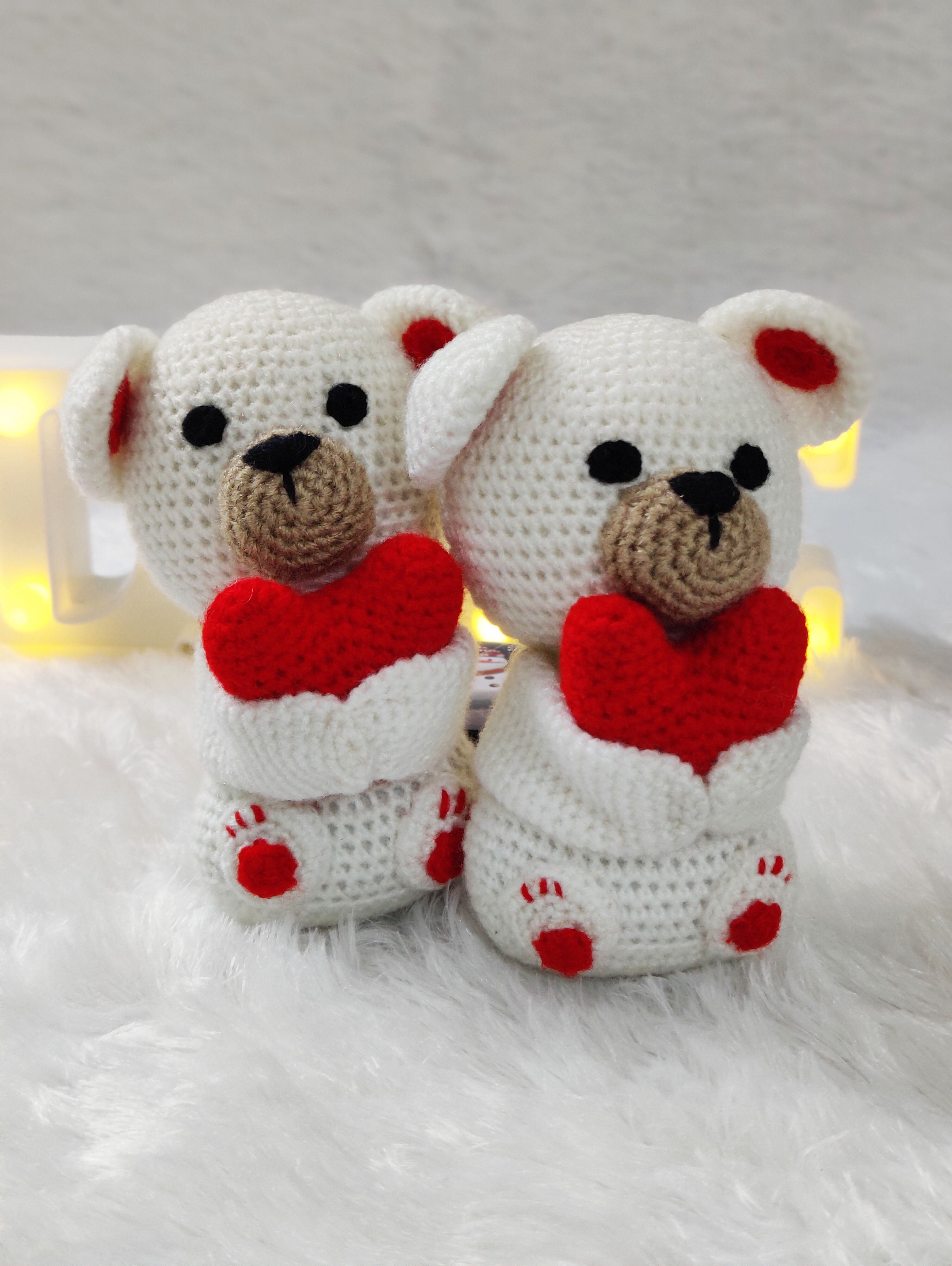 Crochet Handmade Love Teddy- 2 pieces