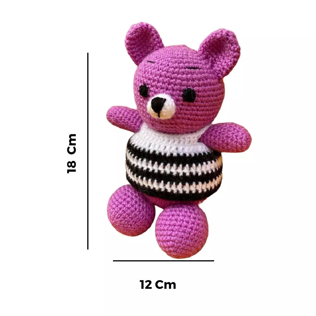 Crochet Handmade Purple Teddy Toy