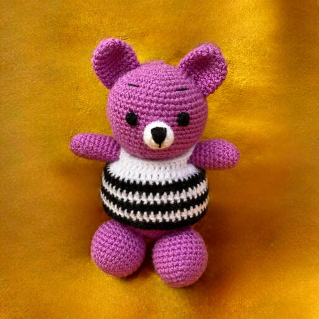 Crochet handmade Purple Teddy toy