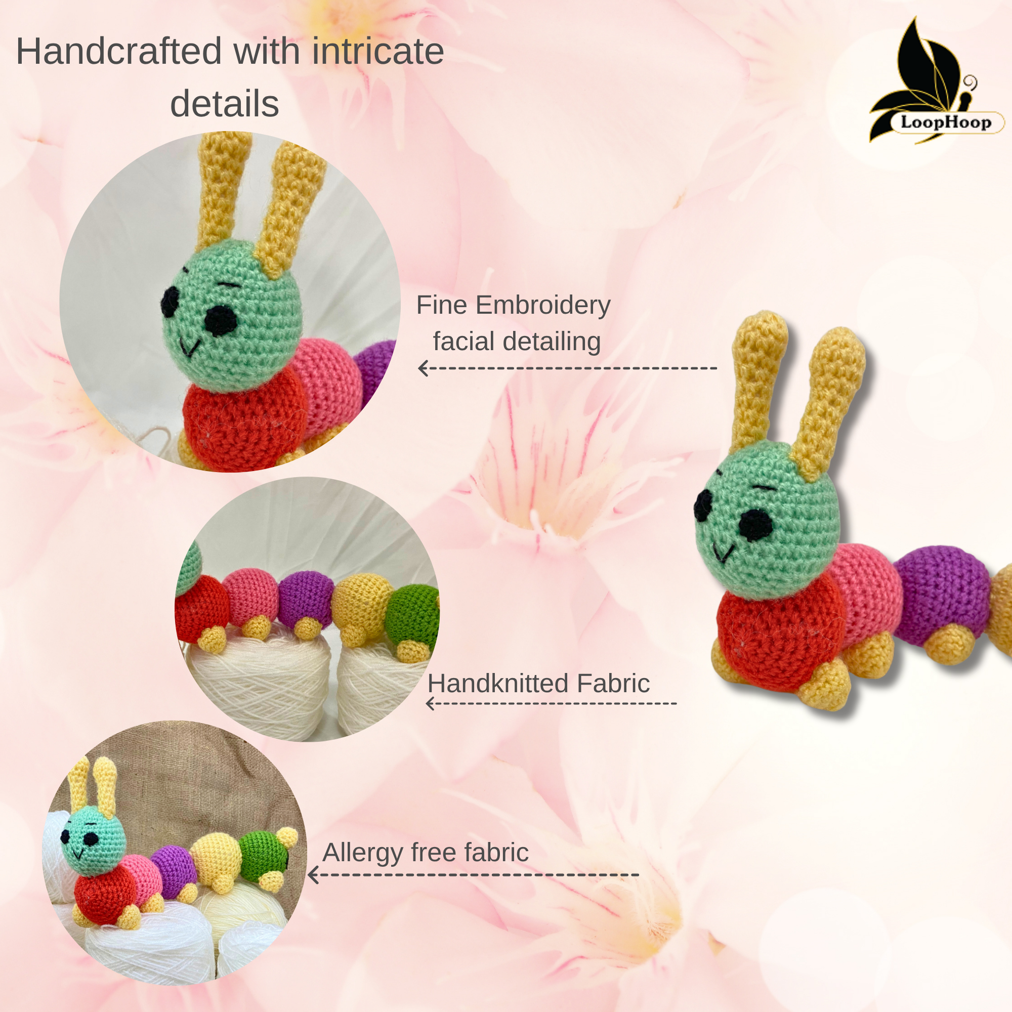 Crochet handmade Caterpillar Toy