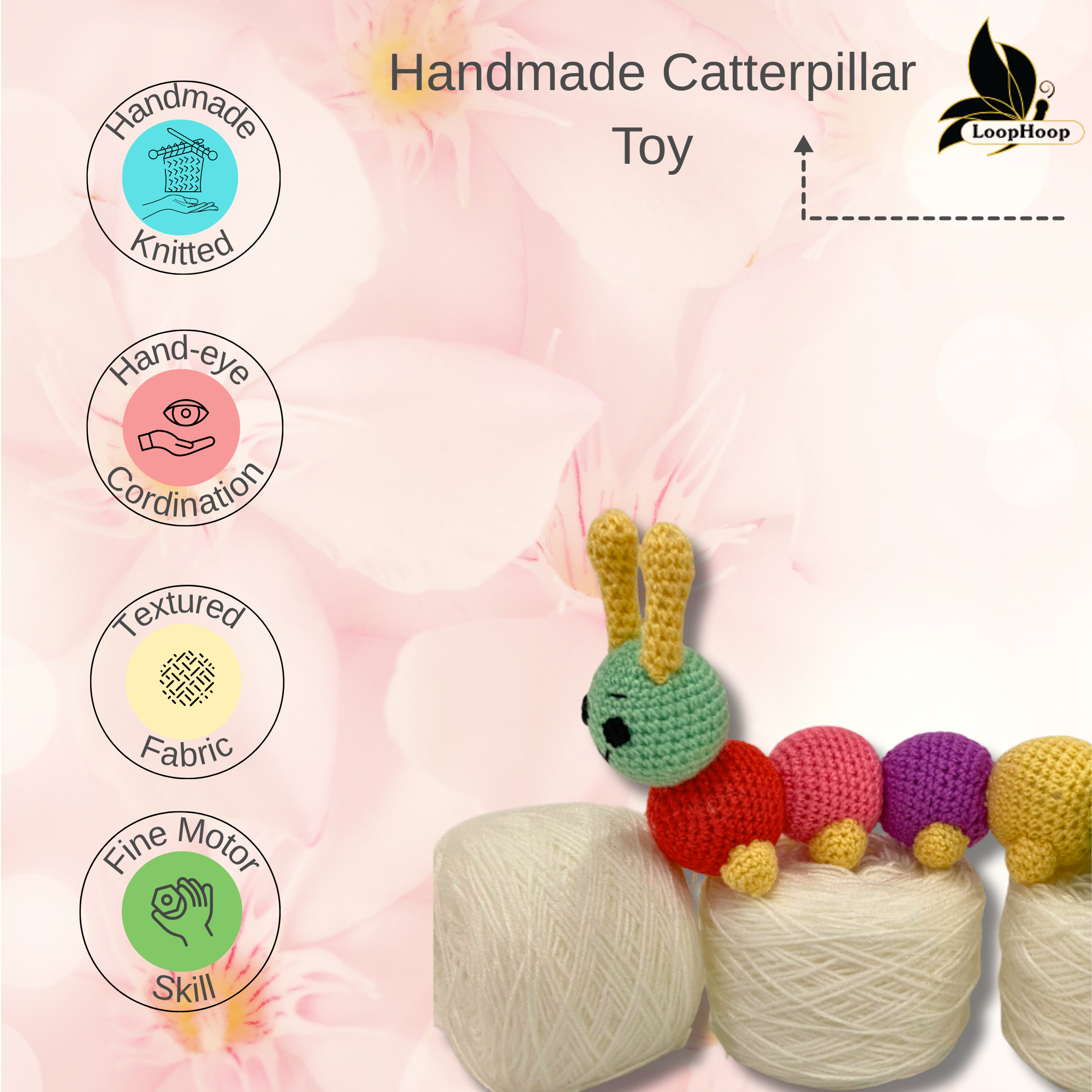 Crochet handmade Caterpillar Toy
