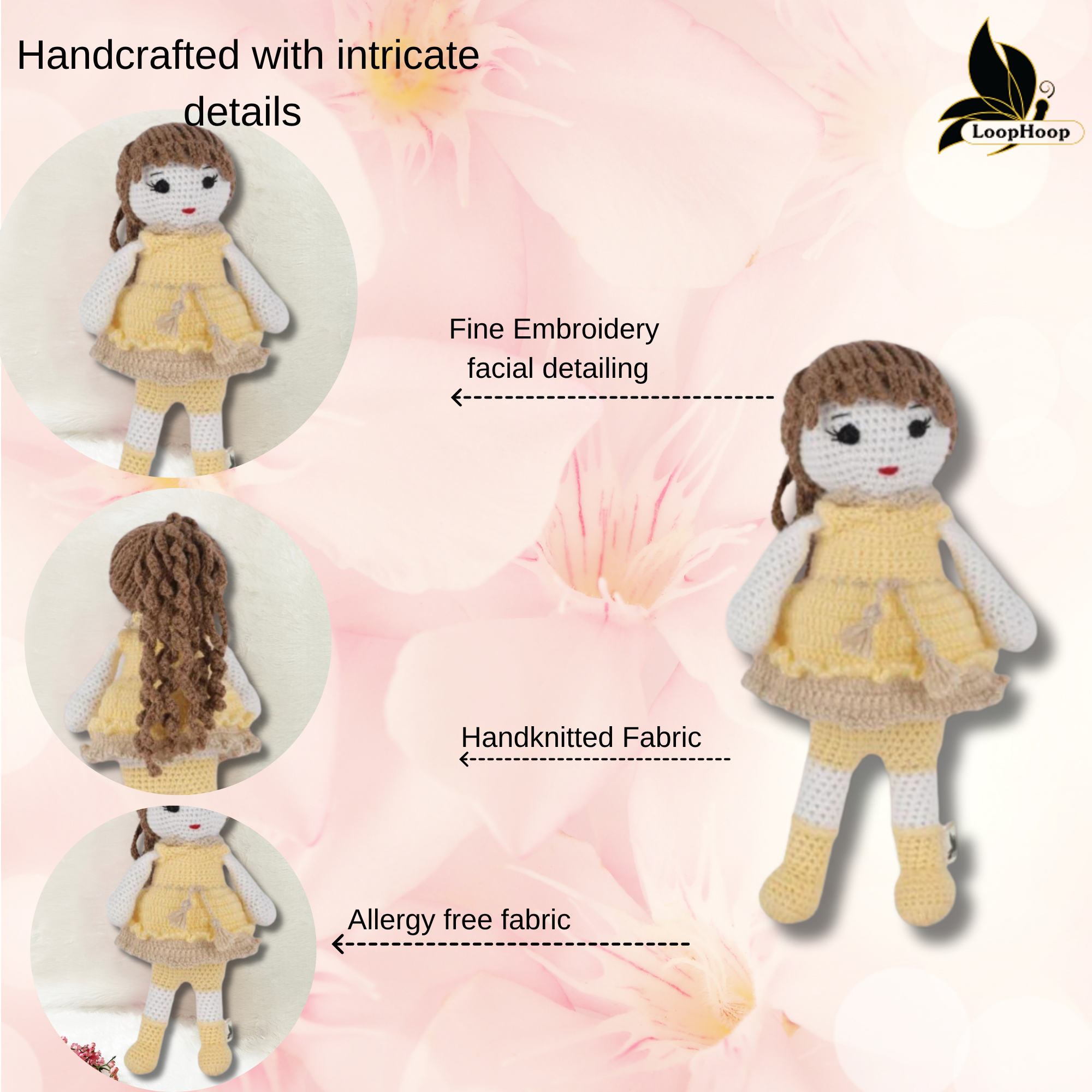 Crochet handmade Yellow Doll Toy & Crochet handmade Peter Bunny Toy