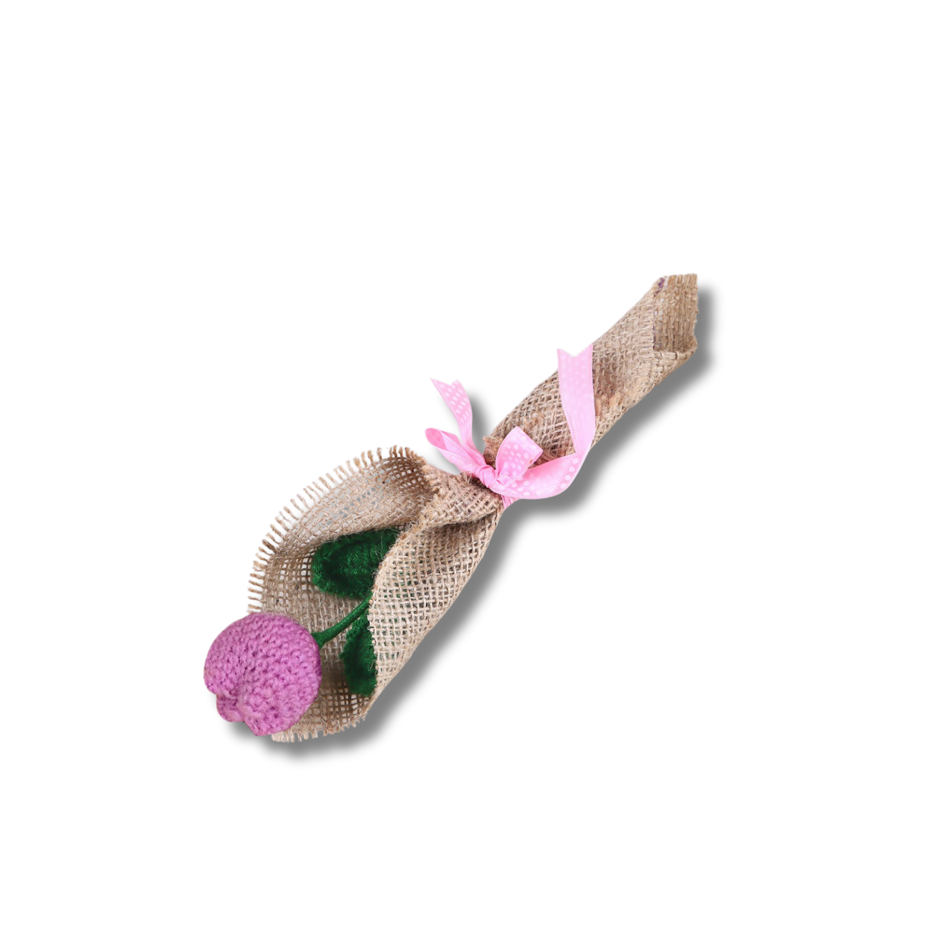 Crochet Handmade Purple Tulip Bouquet - 1 steam