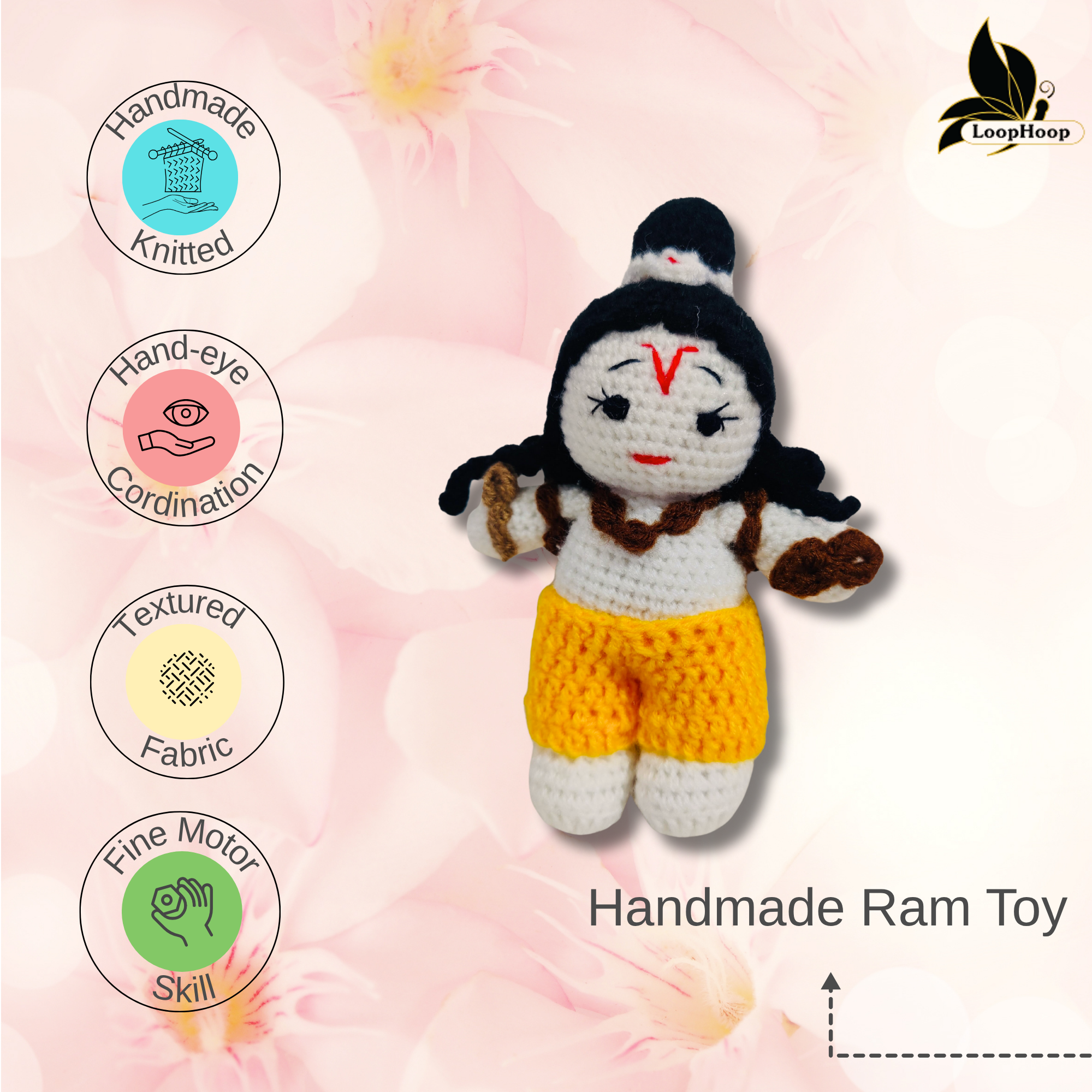 Crochet Handmade Small Ram Ji Toy
