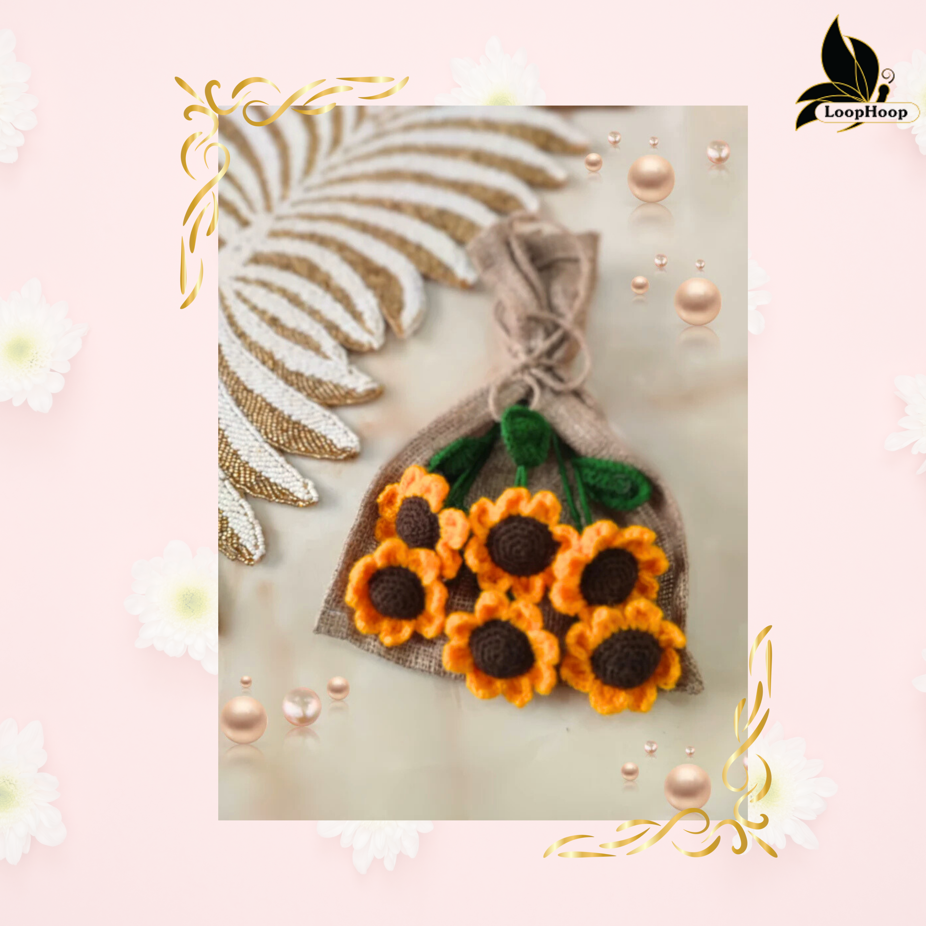 Yellow Mellow Handmade Crochet Sunflower Bouquet