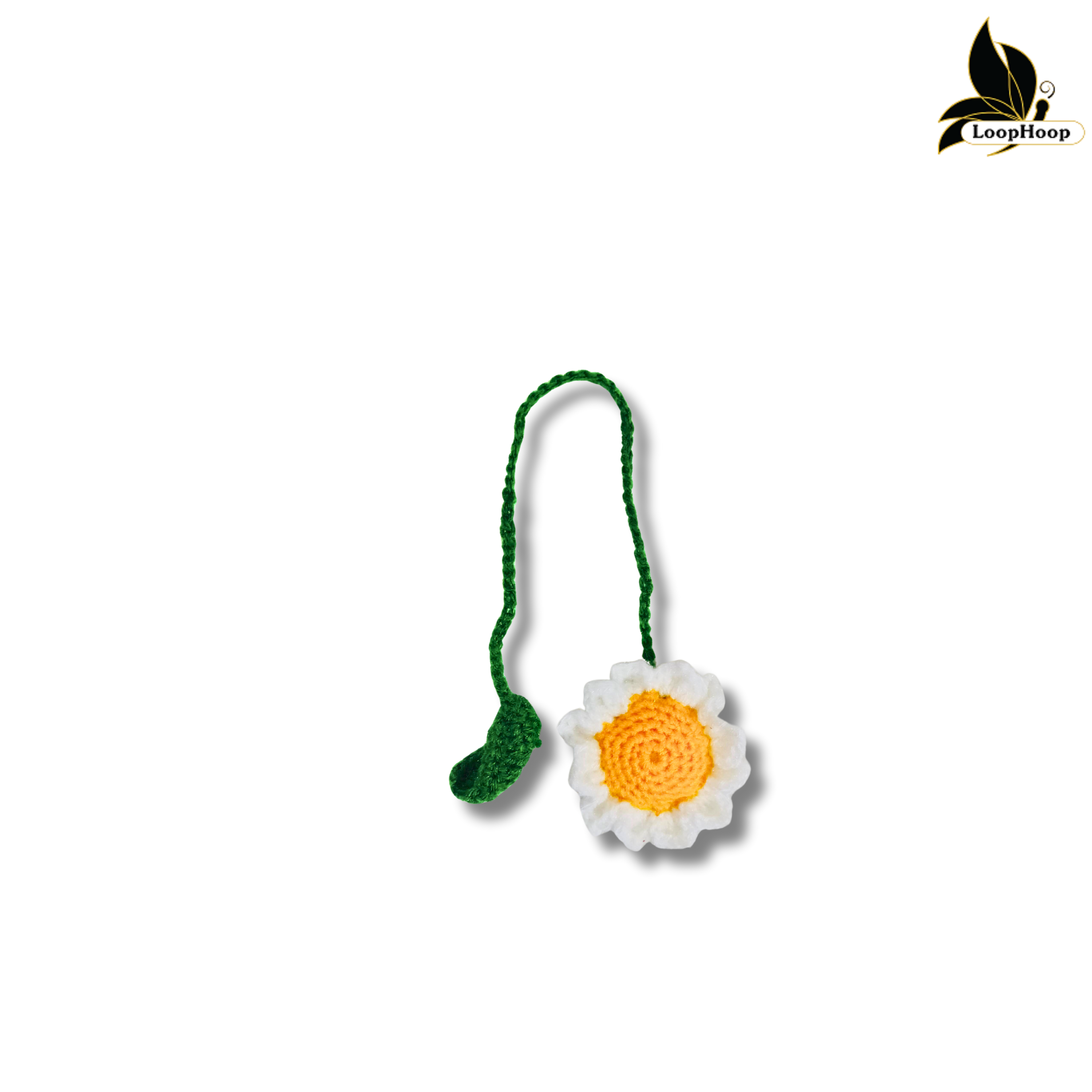 Crochet Handmade Sunflower Bookmark (1 steam)
