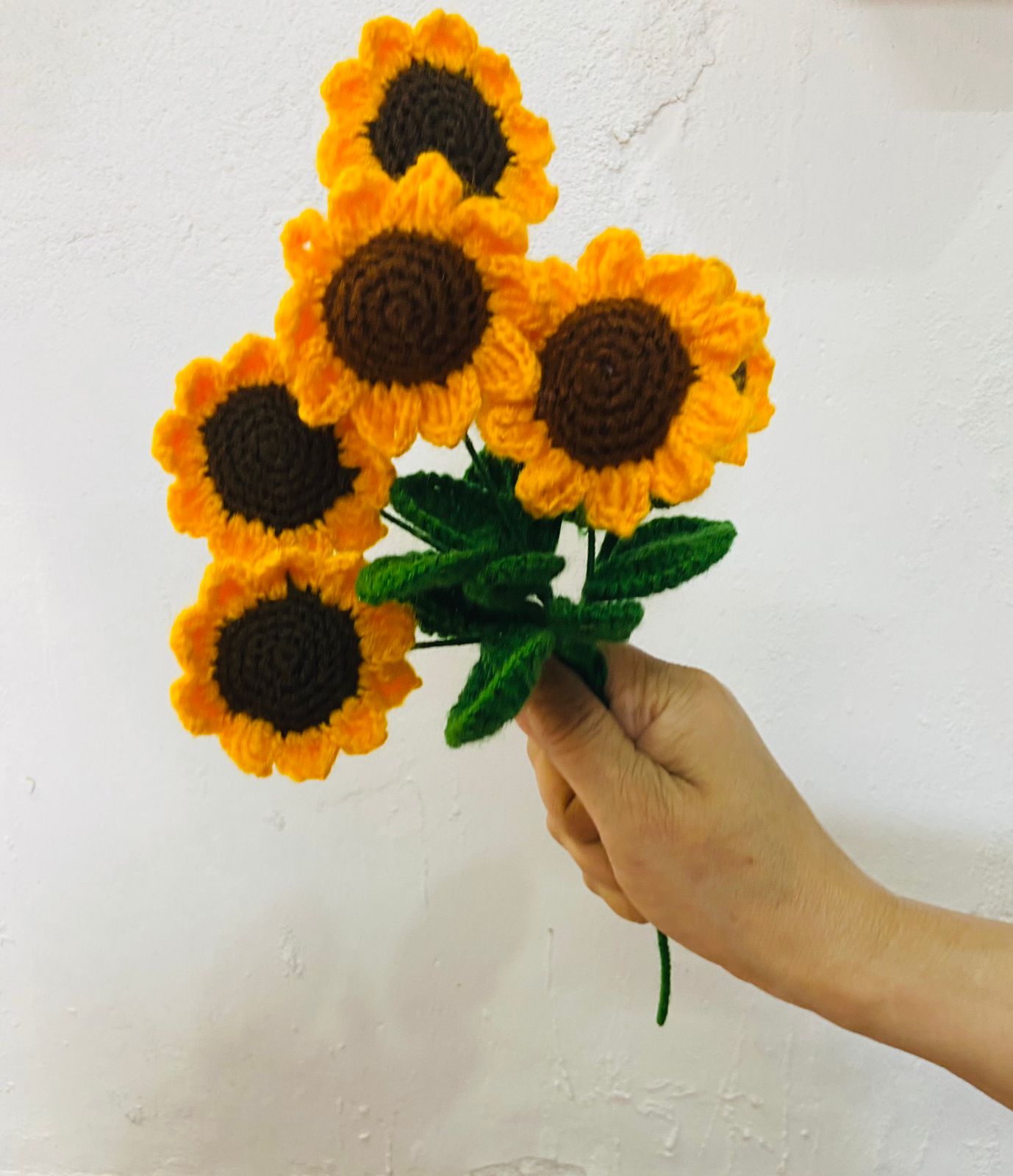 Handmade flower bunch- set of 6 sunflower