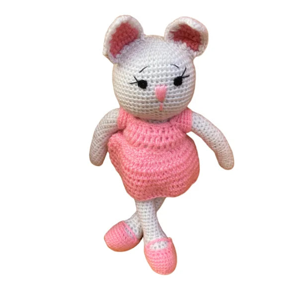 Crochet Handmade Pink Kitty Toy
