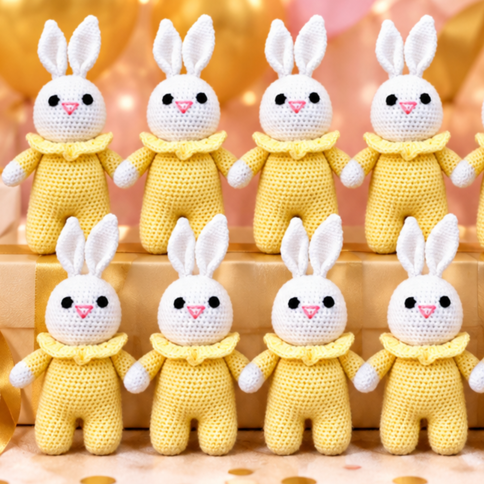 Handmade Crochet Bunny Toy (Set of 10)