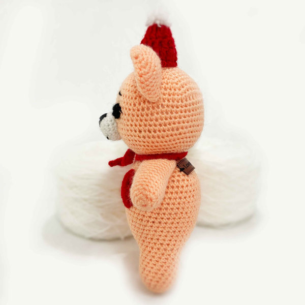 Crochet Handmade Love Peach Teddy Toy