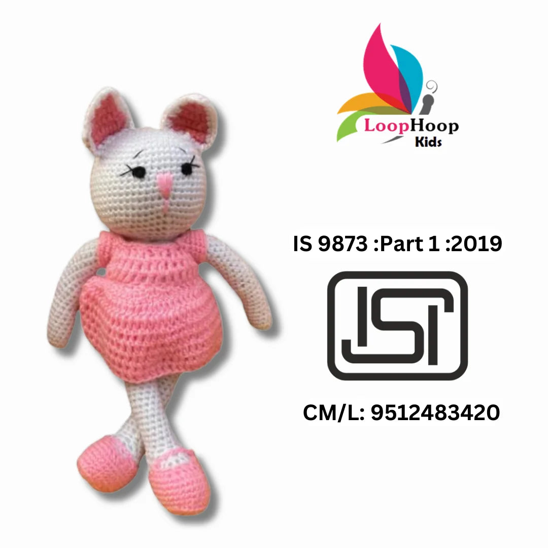 Crochet Handmade Pink Kitty Toy