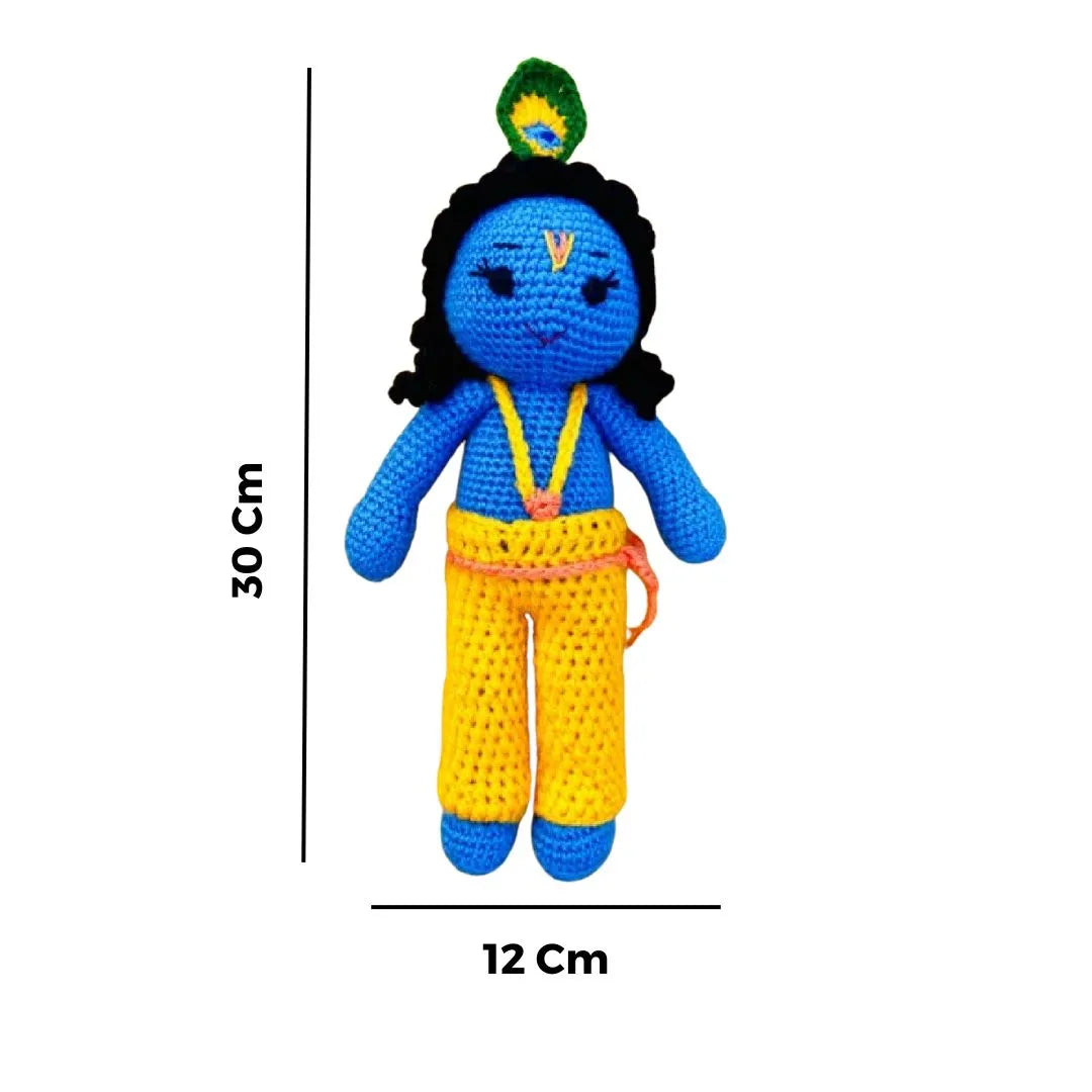 The Set of 2 Toys -Crochet handmade Shyam Krishna toy & Crochet handmade Rainbow Doll toy