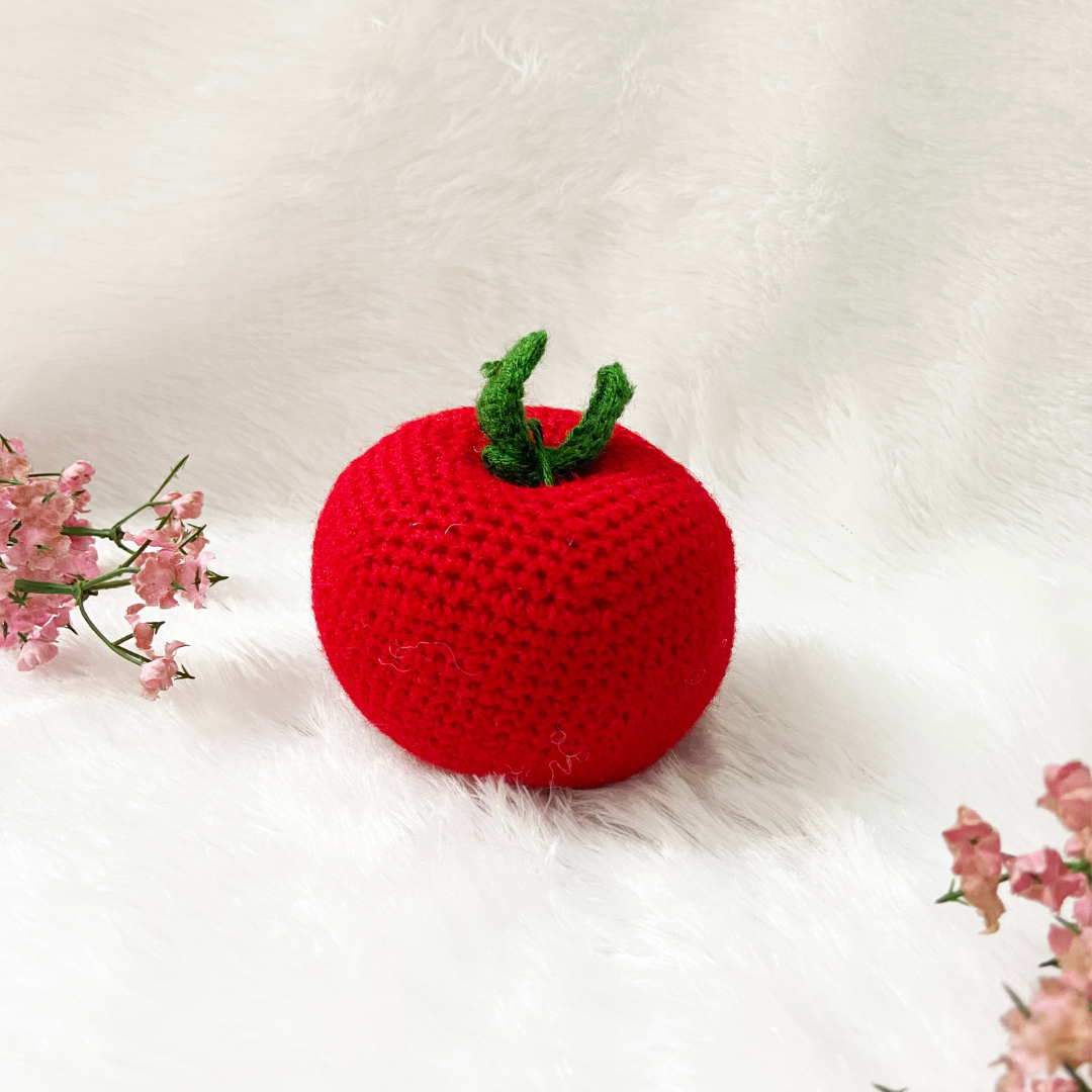 Handmade crochet apple