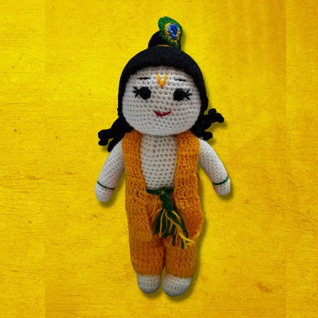 The Set of 2 Toys-Crochet handmade Krishna Toy & Crochet handmade Rainbow Doll Toy