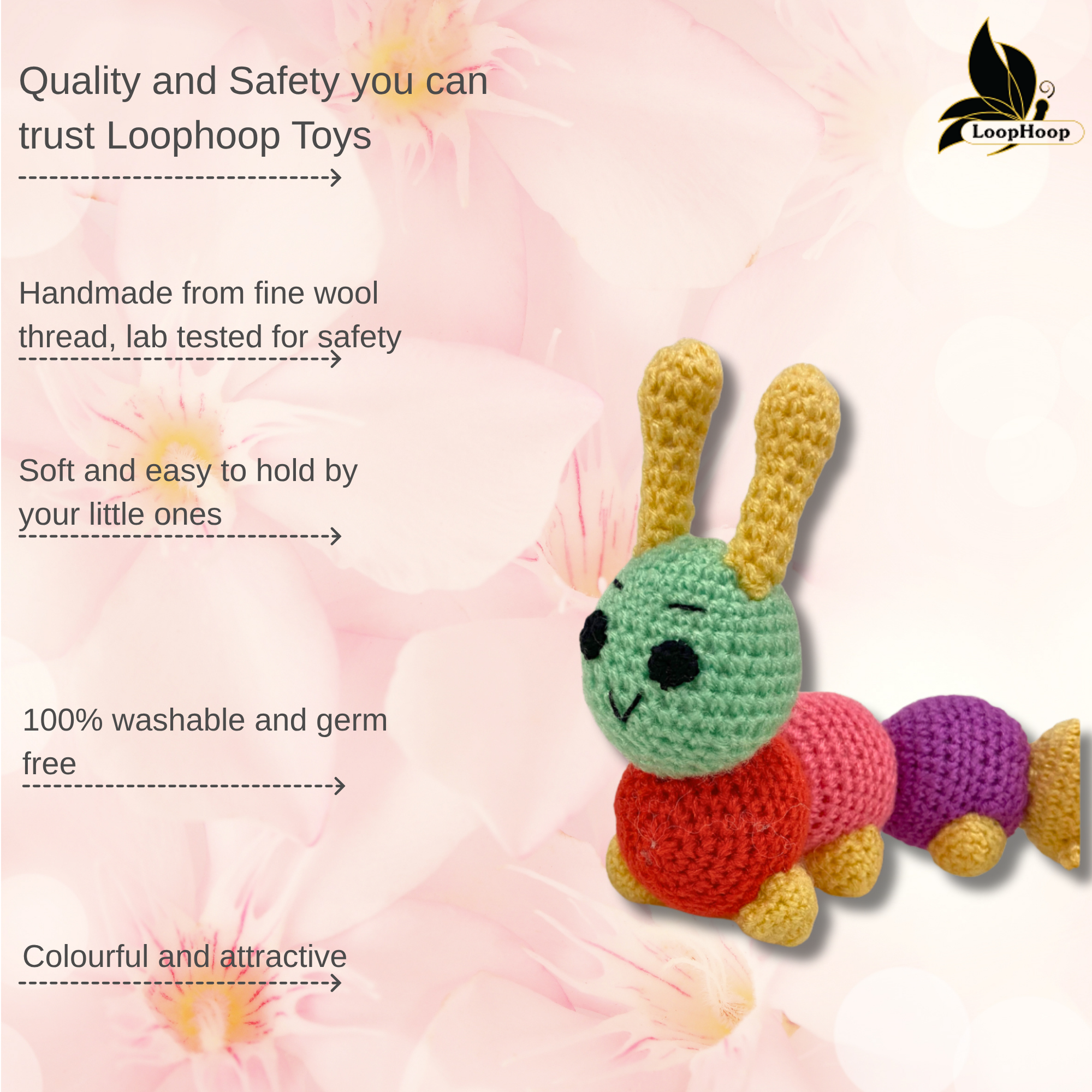 Crochet handmade Caterpillar Toy