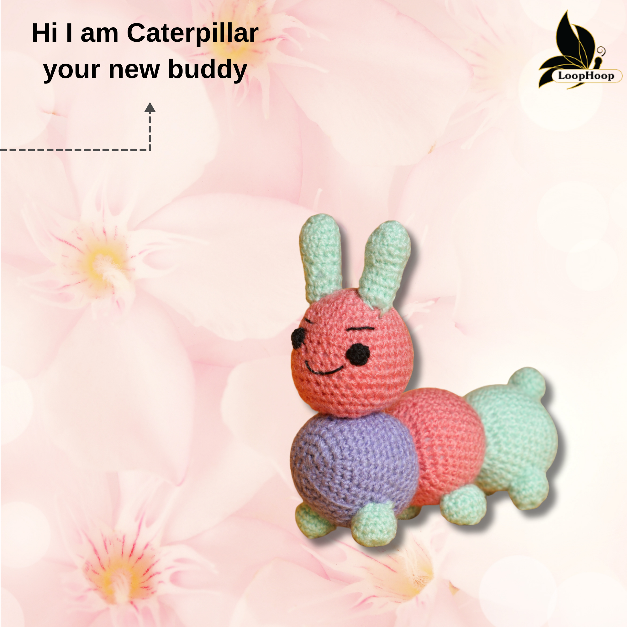 Crochet Caterpillar Handmade Soft Toy