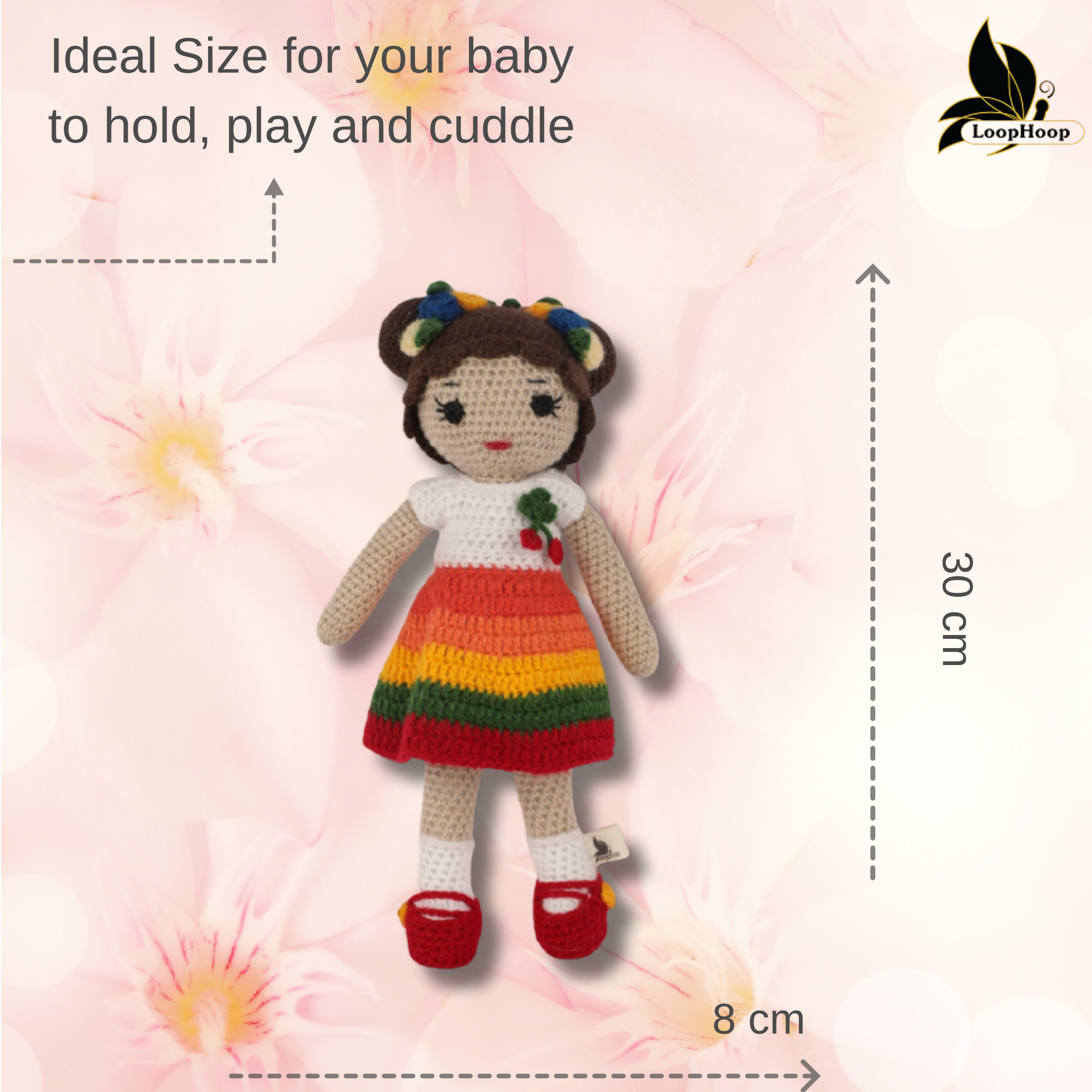 Crochet Rainbow Doll Soft Handmade Toy