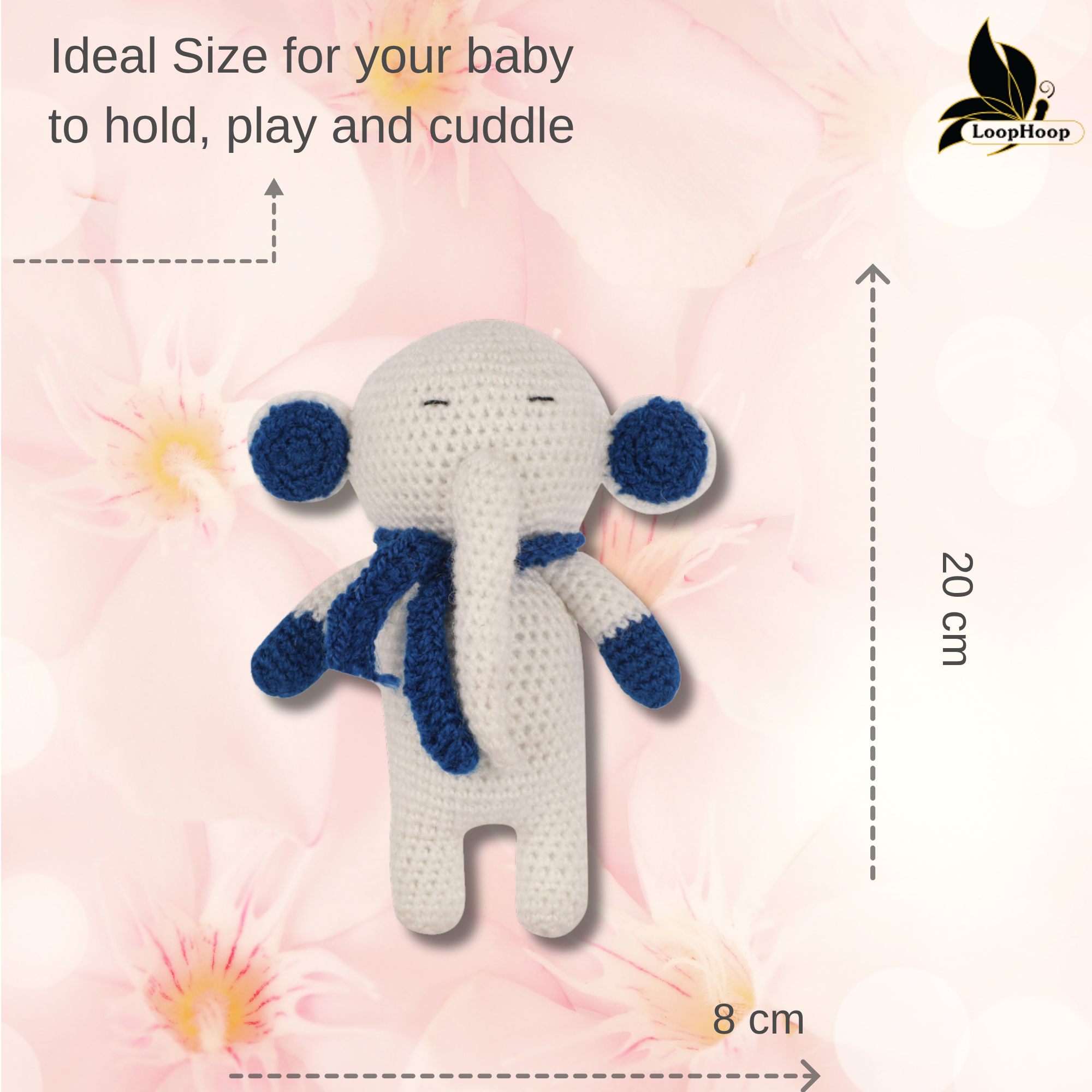 The set of 2 Toys- Crochet handmade Cat Toy & Crochet handmade Elephant Toy