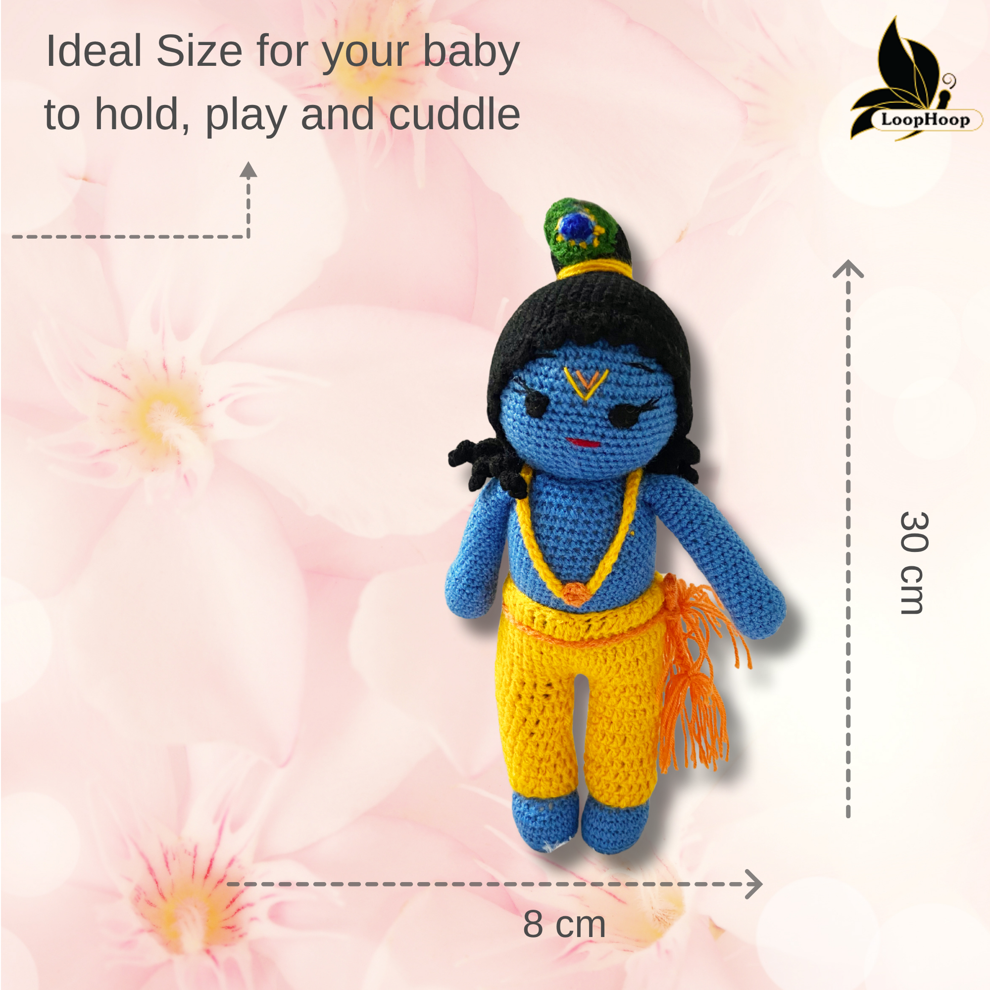 The Set of 2 Toys -Crochet handmade Shyam Krishna toy & Crochet handmade Rainbow Doll toy