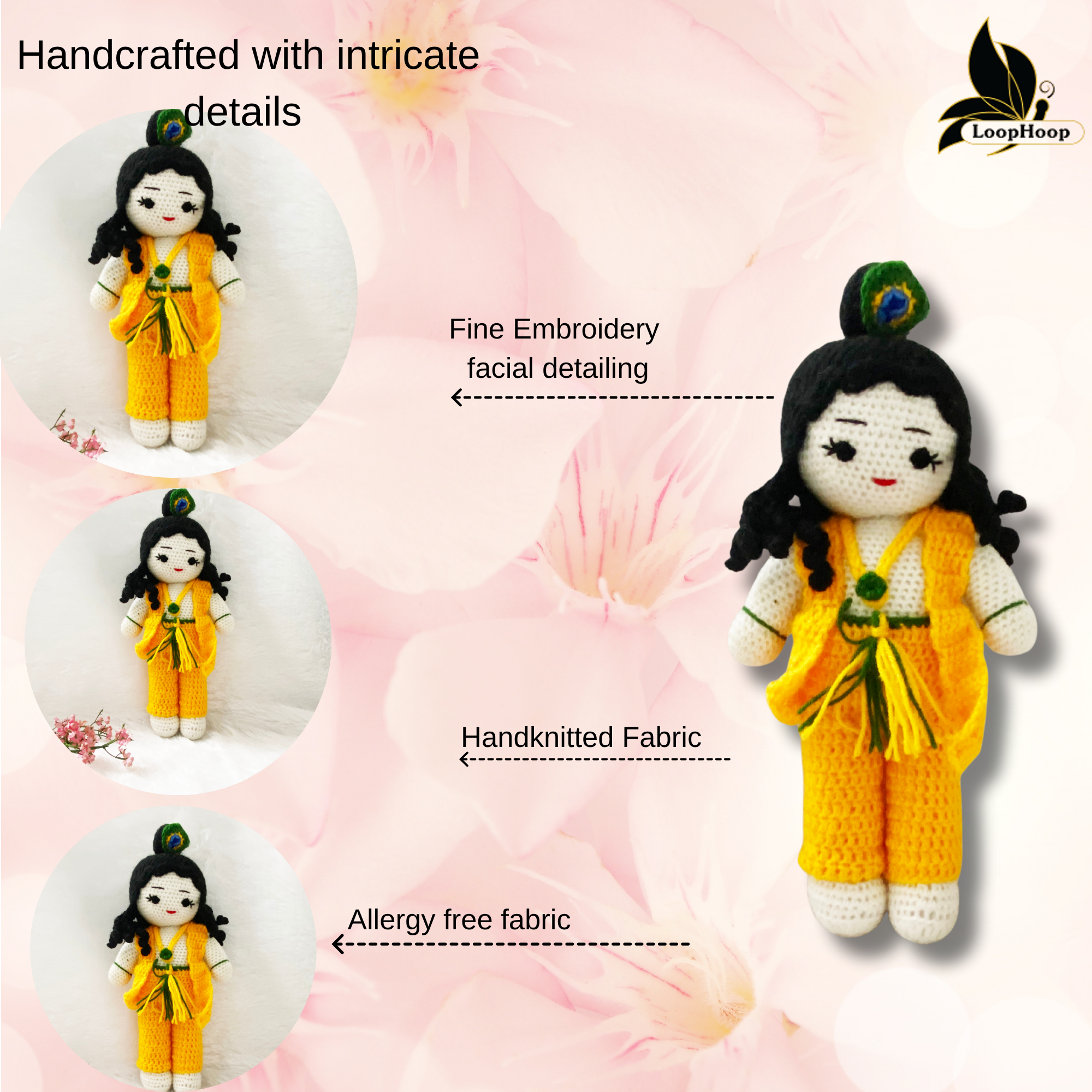 Crochet Handmade Krishna Toy