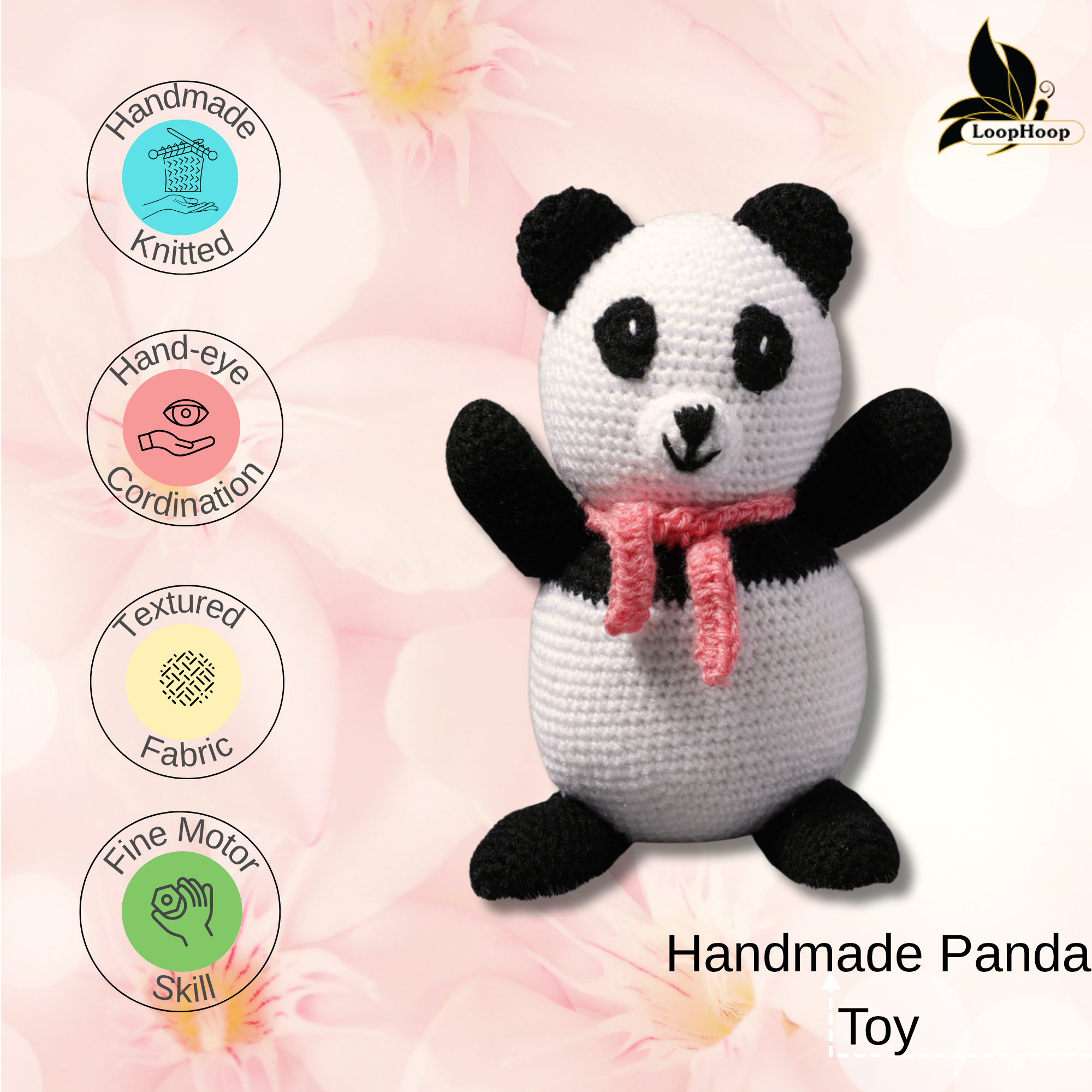 Crochet handmade Panda Toy & Crochet handmade Rainbow Doll Toy