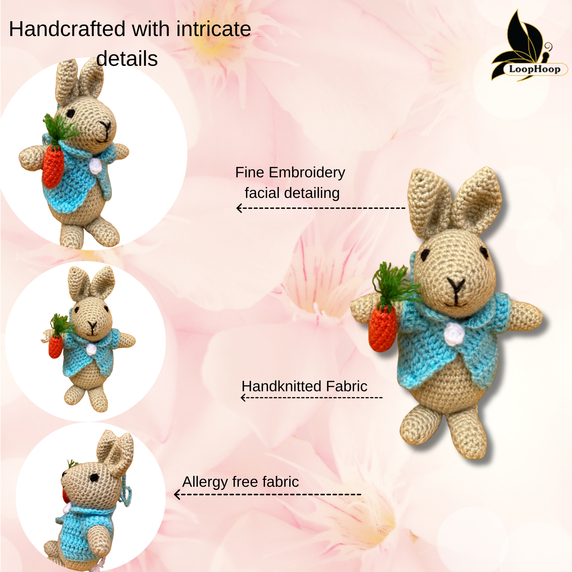 Crochet handmade Yellow Doll Toy & Crochet handmade Peter Bunny Toy