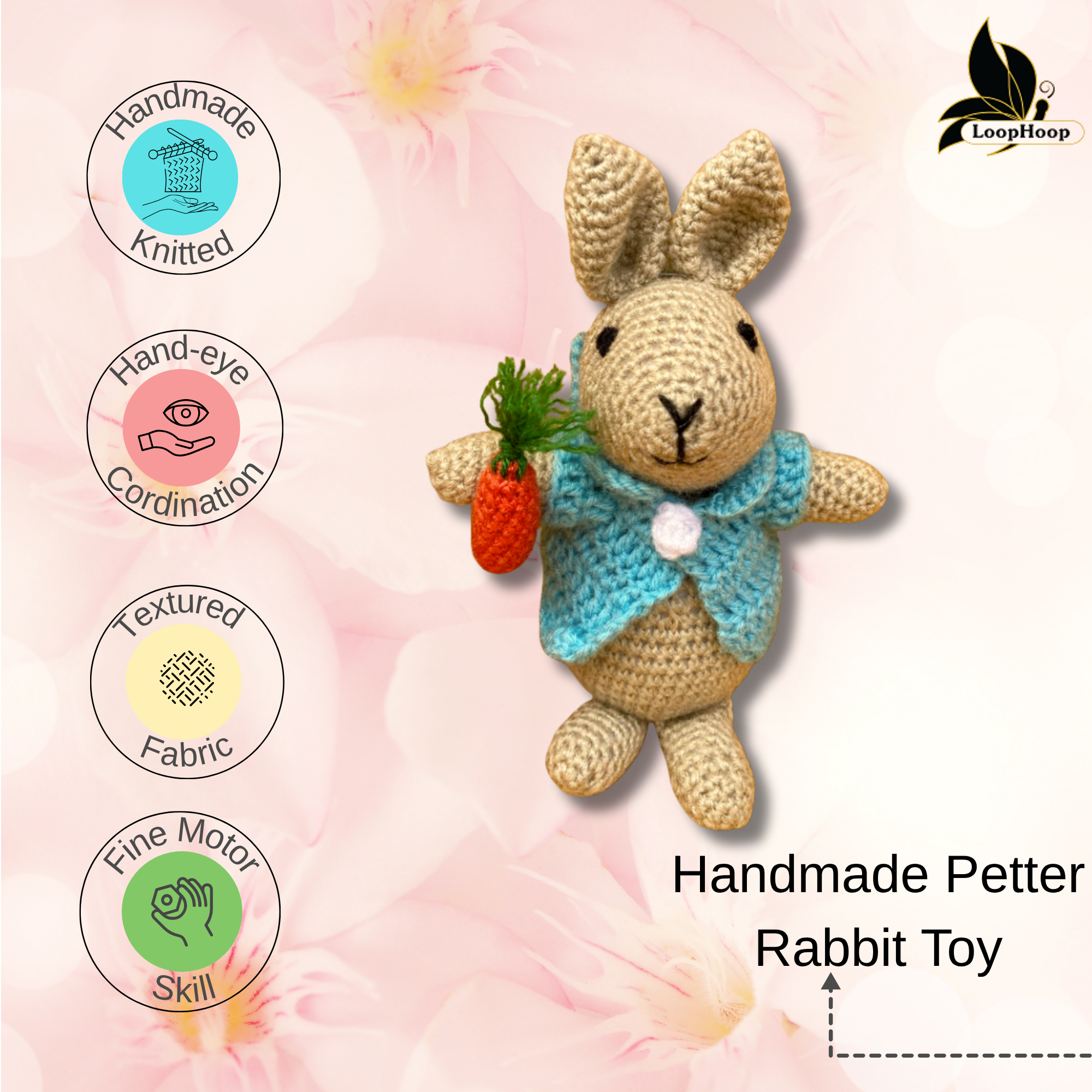 Crochet handmade Yellow Doll Toy & Crochet handmade Peter Bunny Toy