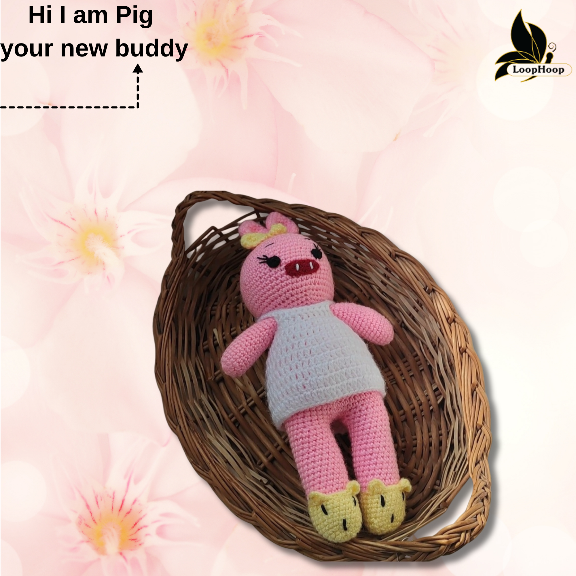 Piggles- Crochet Pig Handmade Soft Toy