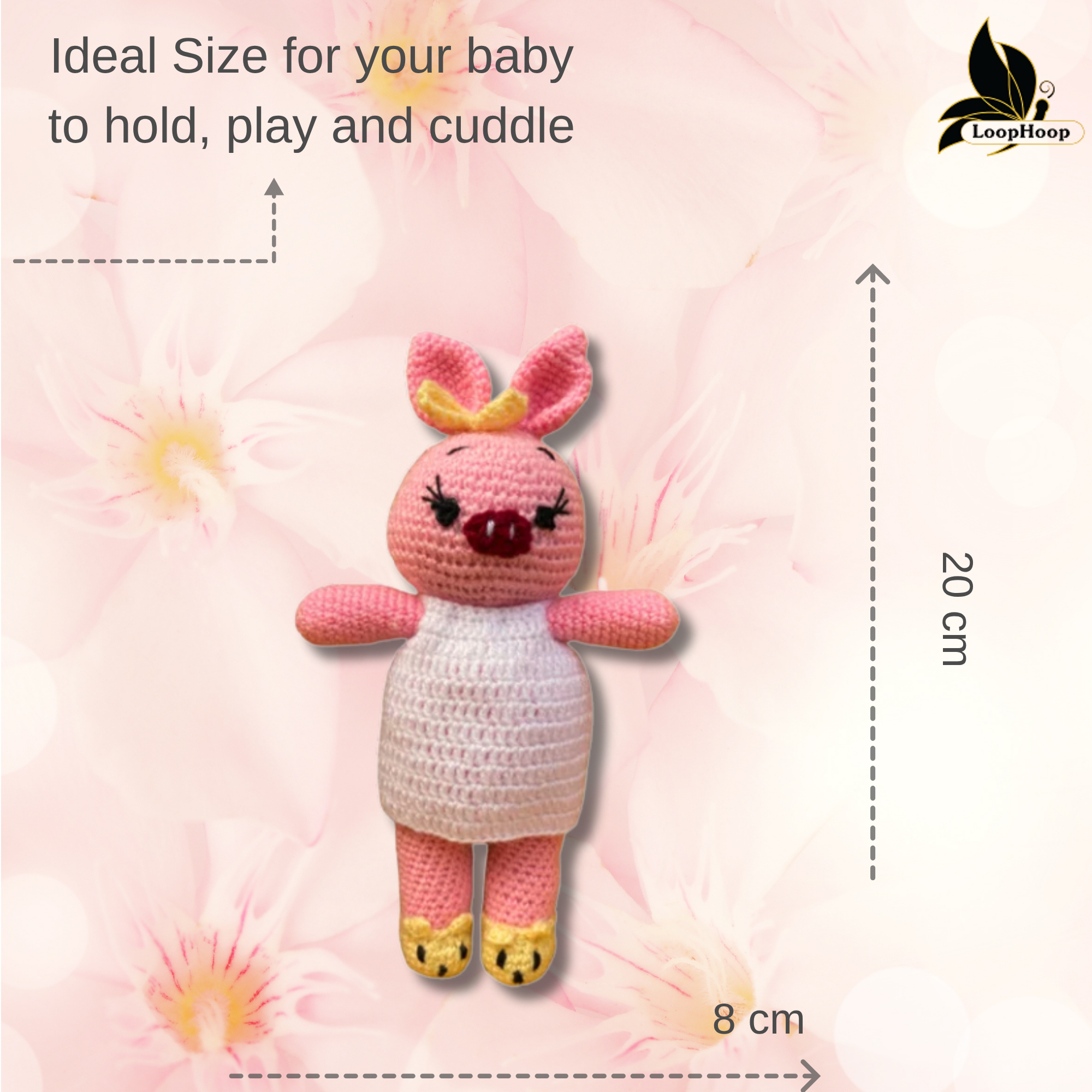 Piggles- Crochet Pig Handmade Soft Toy
