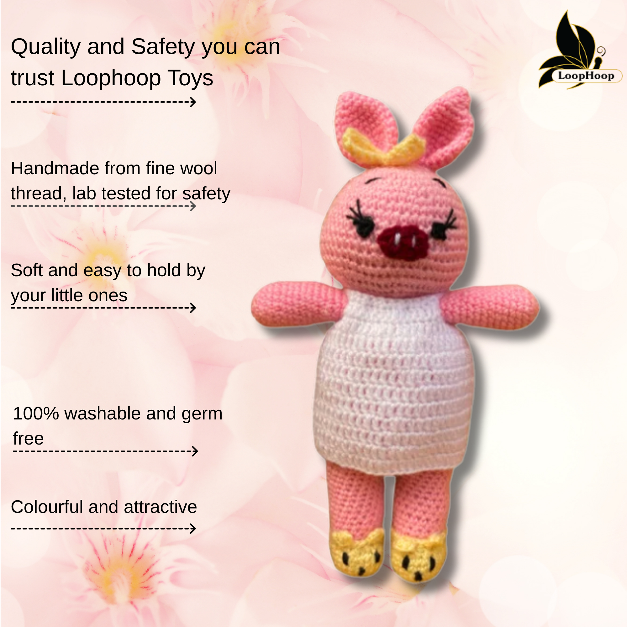 Piggles- Crochet Pig Handmade Soft Toy