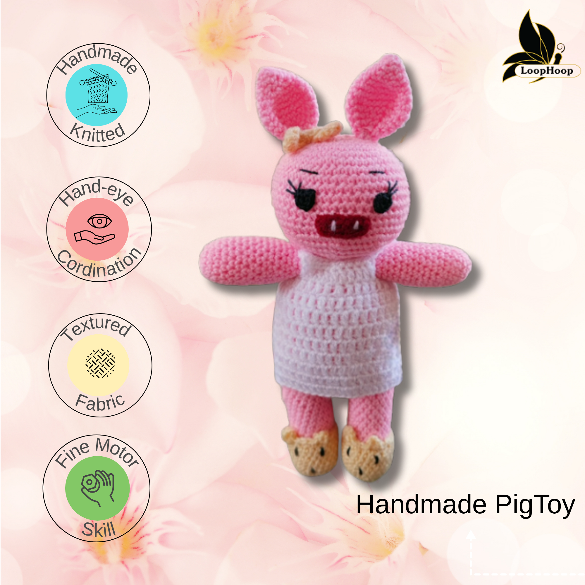 Piggles- Crochet Pig Handmade Soft Toy
