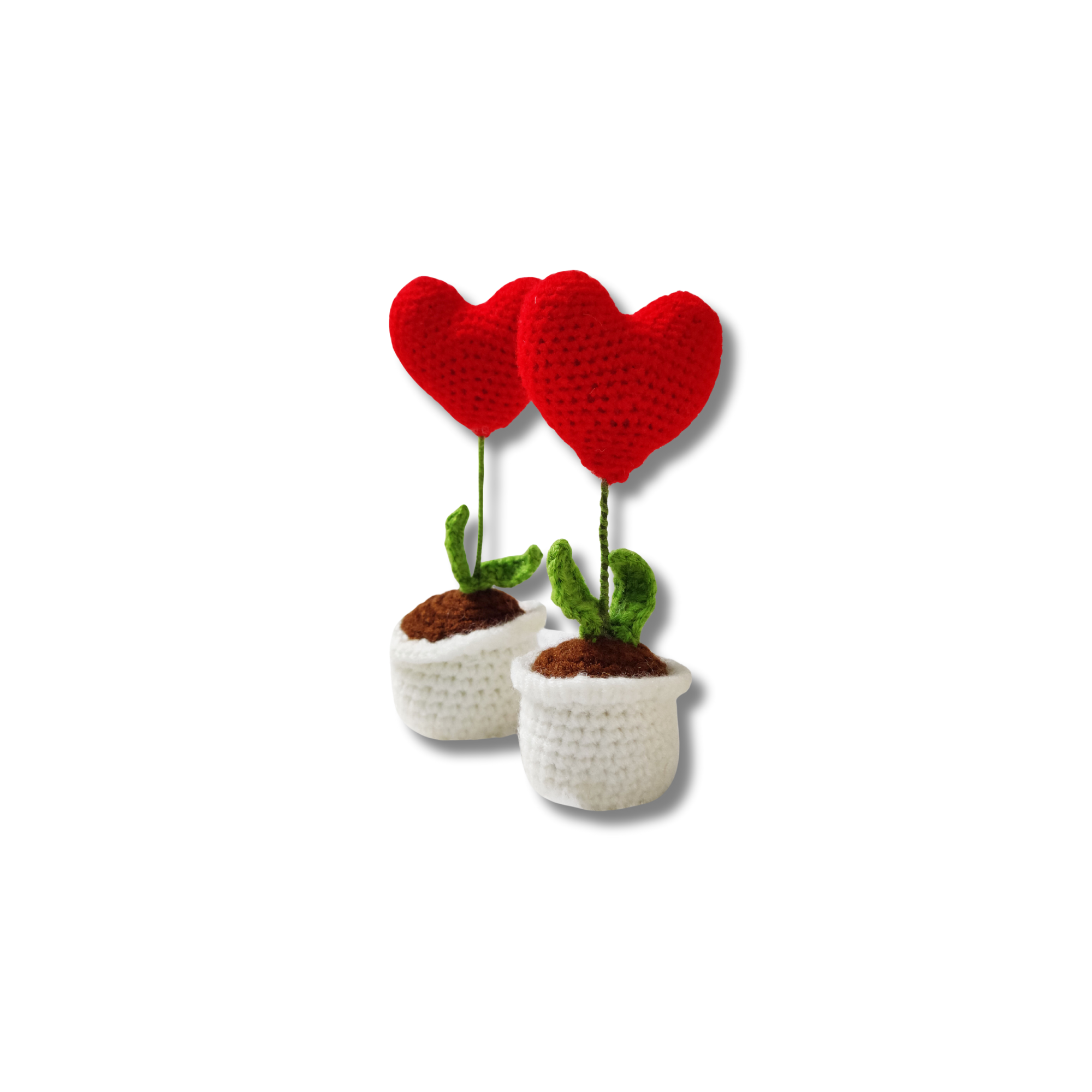 Crochet Heart Flowerpot Set of 2