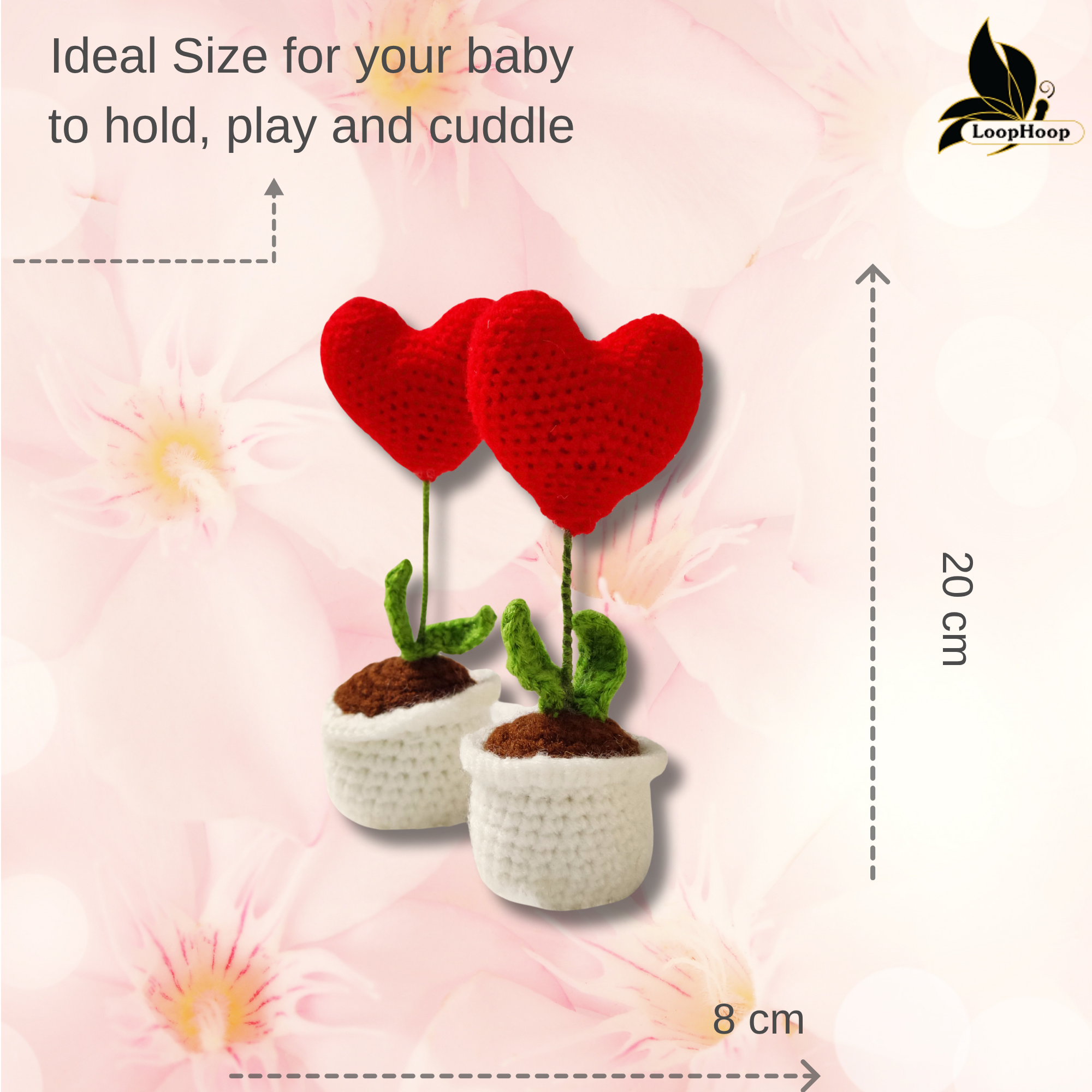Crochet Heart Flowerpot Set of 2