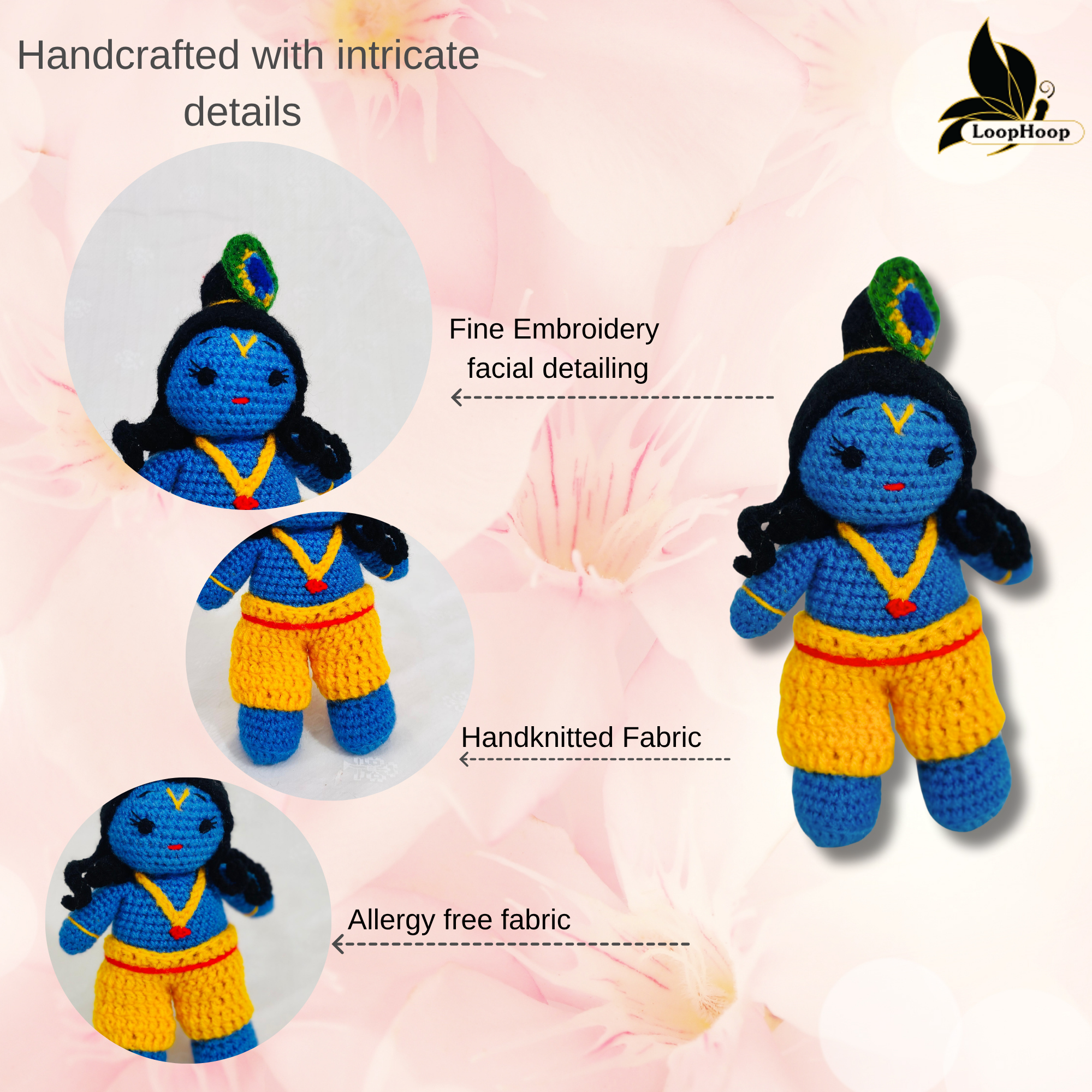 Crochet Handmade Small Krishna Toy