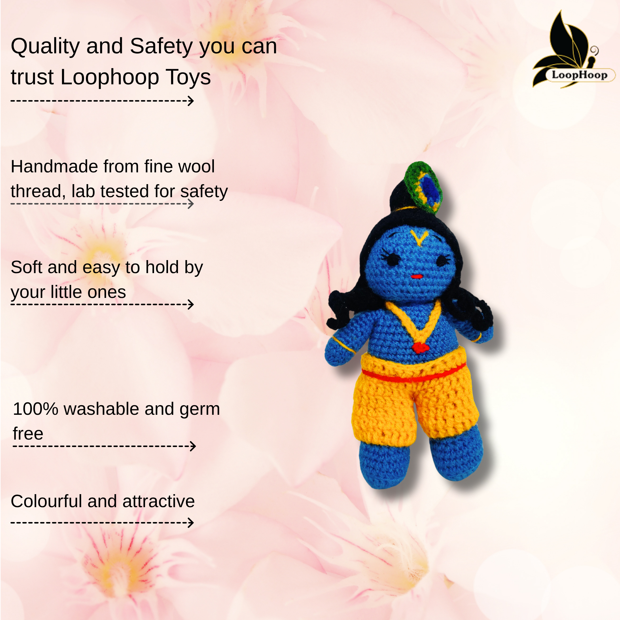 Crochet Handmade Small Krishna Toy