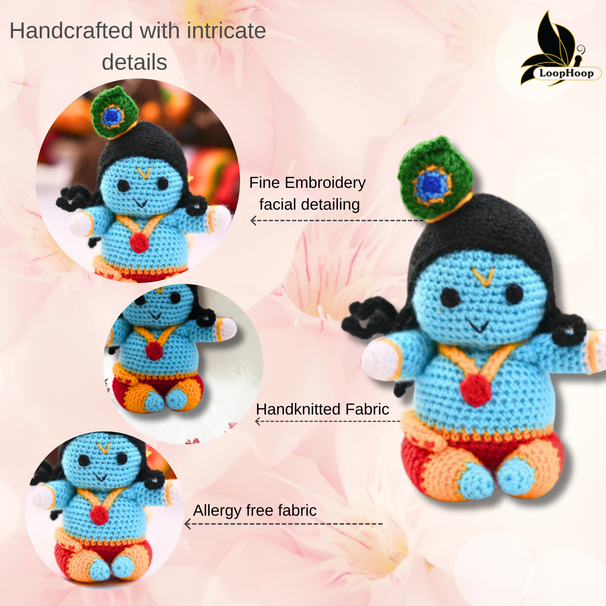 Crochet Handmade Ladoo Gopal Toy