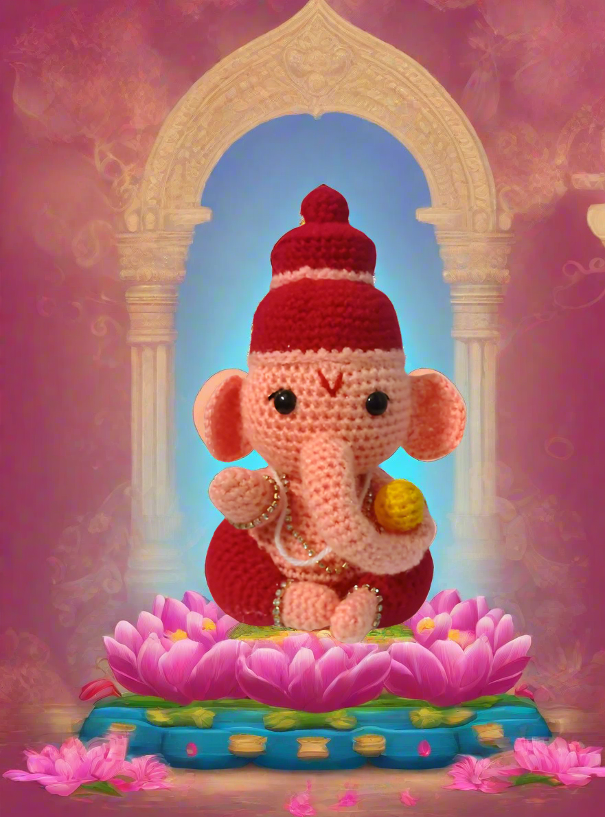 Handmade Crochet Ganesha Toy