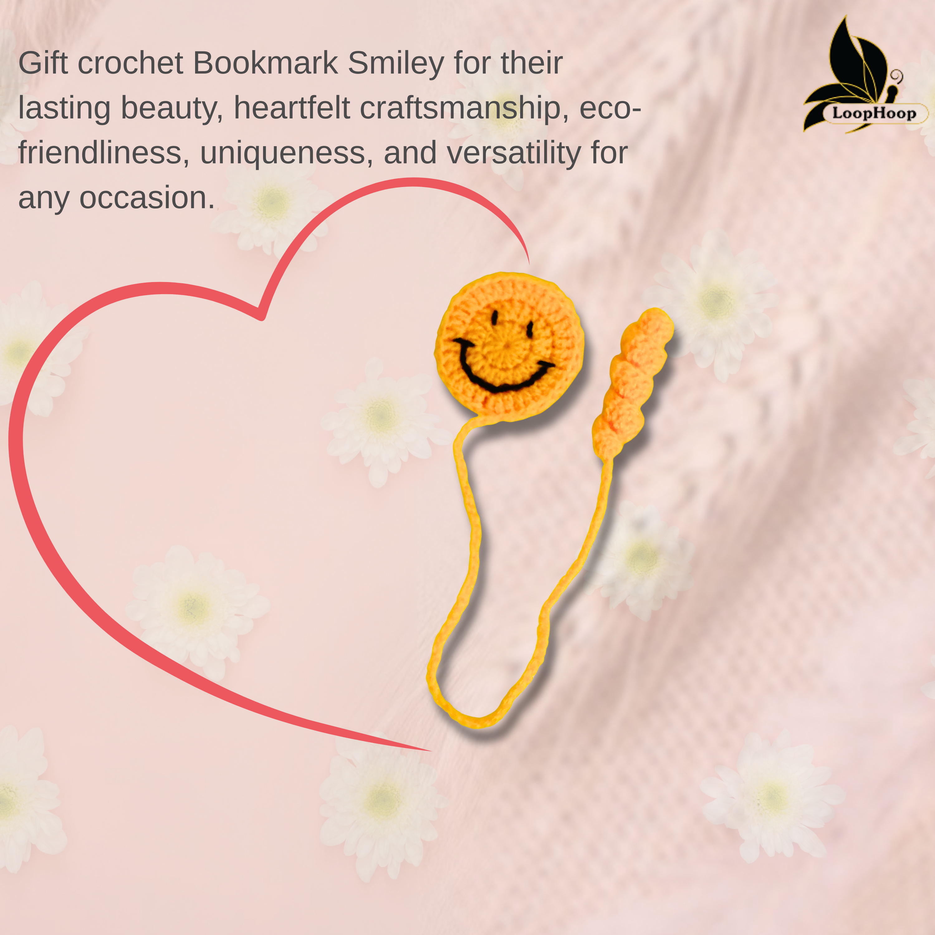 Crochet Handmade Smily Bookmark (1 steam)