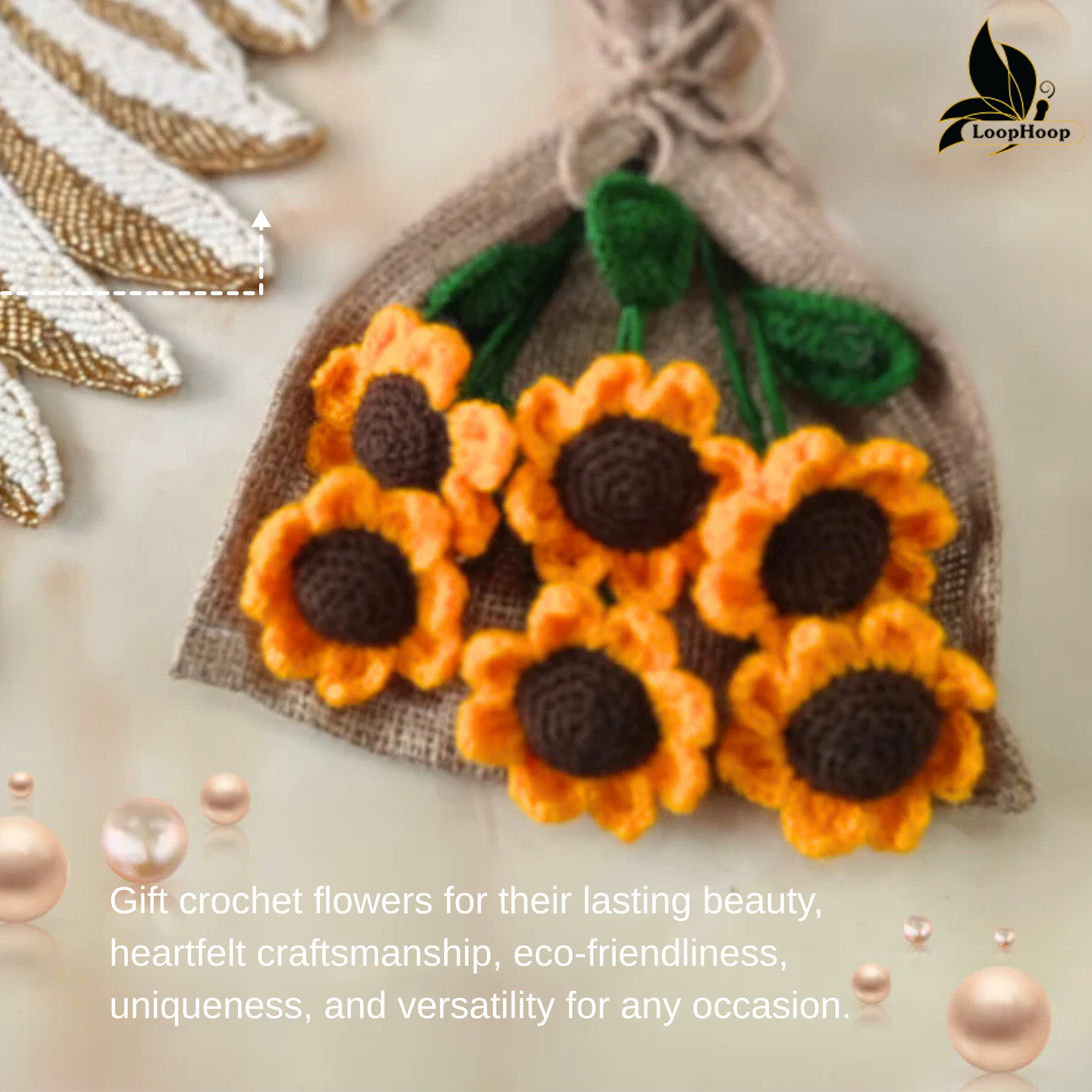 Yellow Mellow Handmade Crochet Sunflower Bouquet