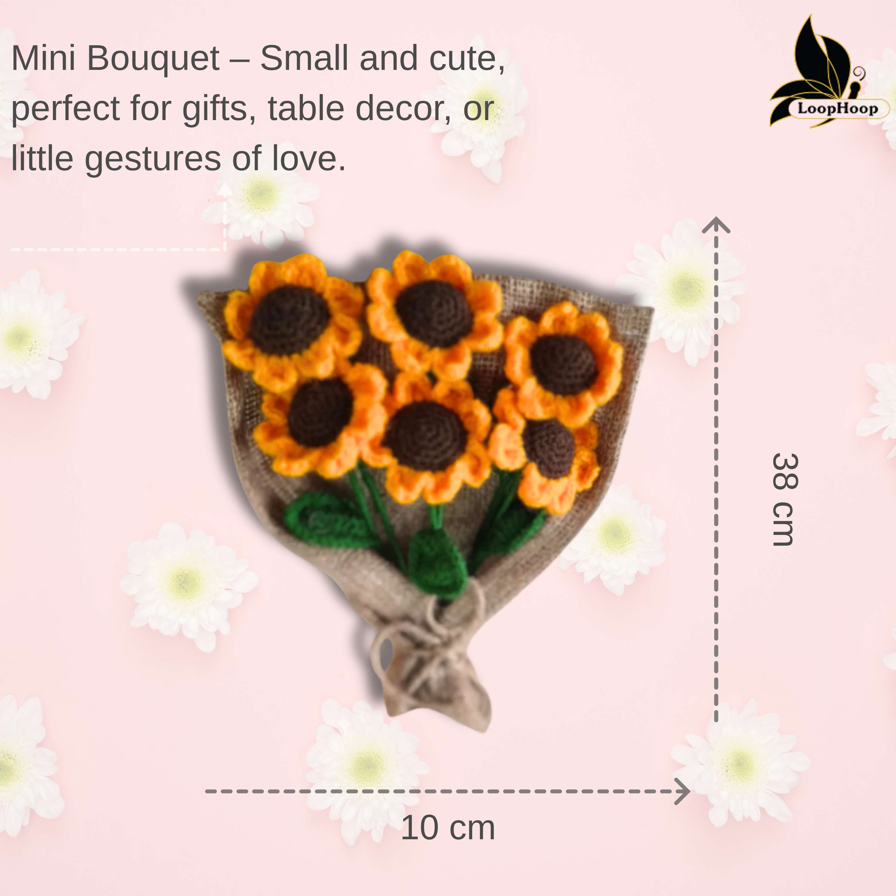 Yellow Mellow Handmade Crochet Sunflower Bouquet