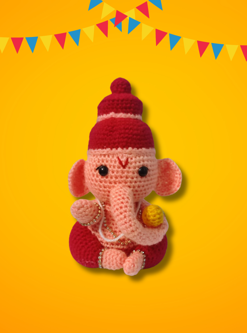 Handmade Crochet Ganesha Toy