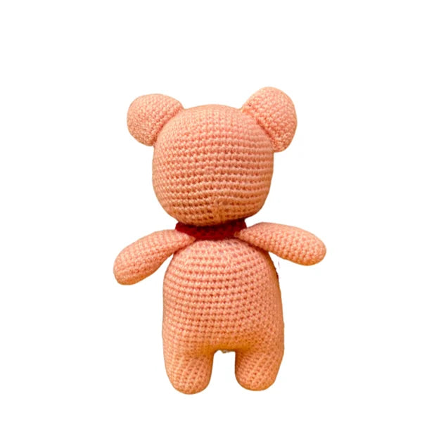 Crochet Peach Love Teddy Handmade Toy