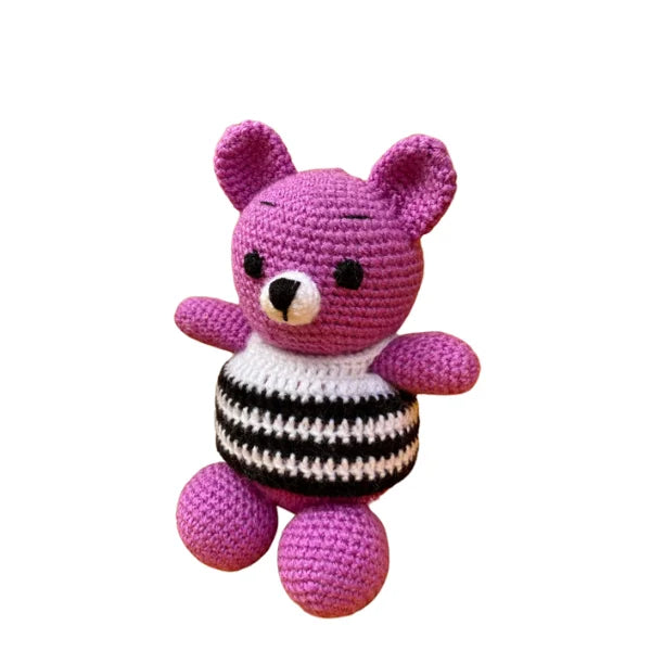 Crochet Handmade Purple Teddy Toy