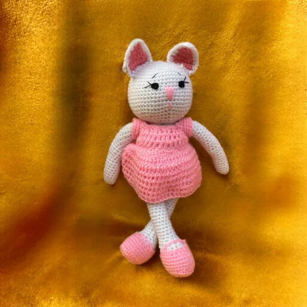 Crochet Handmade Pink Kitty Toy