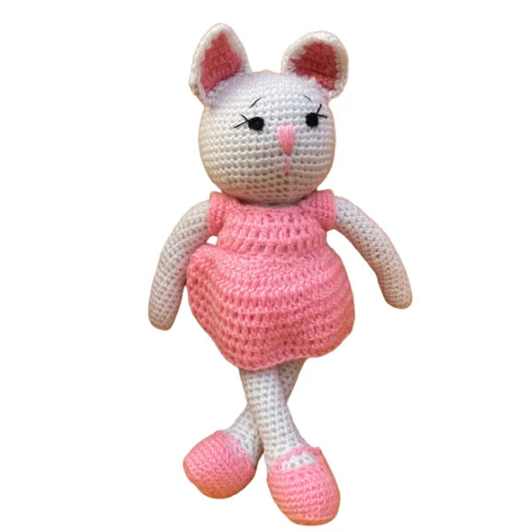 Crochet Handmade Pink Kitty Toy