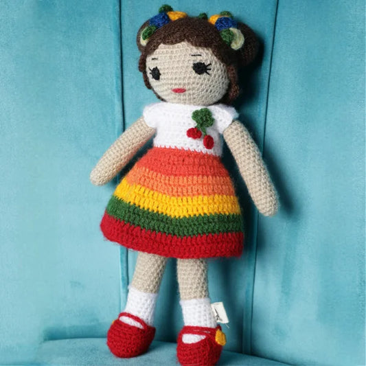 Crochet Rainbow Doll Soft Handmade Toy